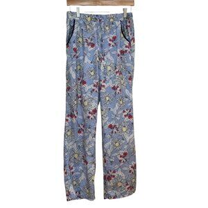 Jane and Bleecker light blue floral and strawberry print PJ Bottoms size S